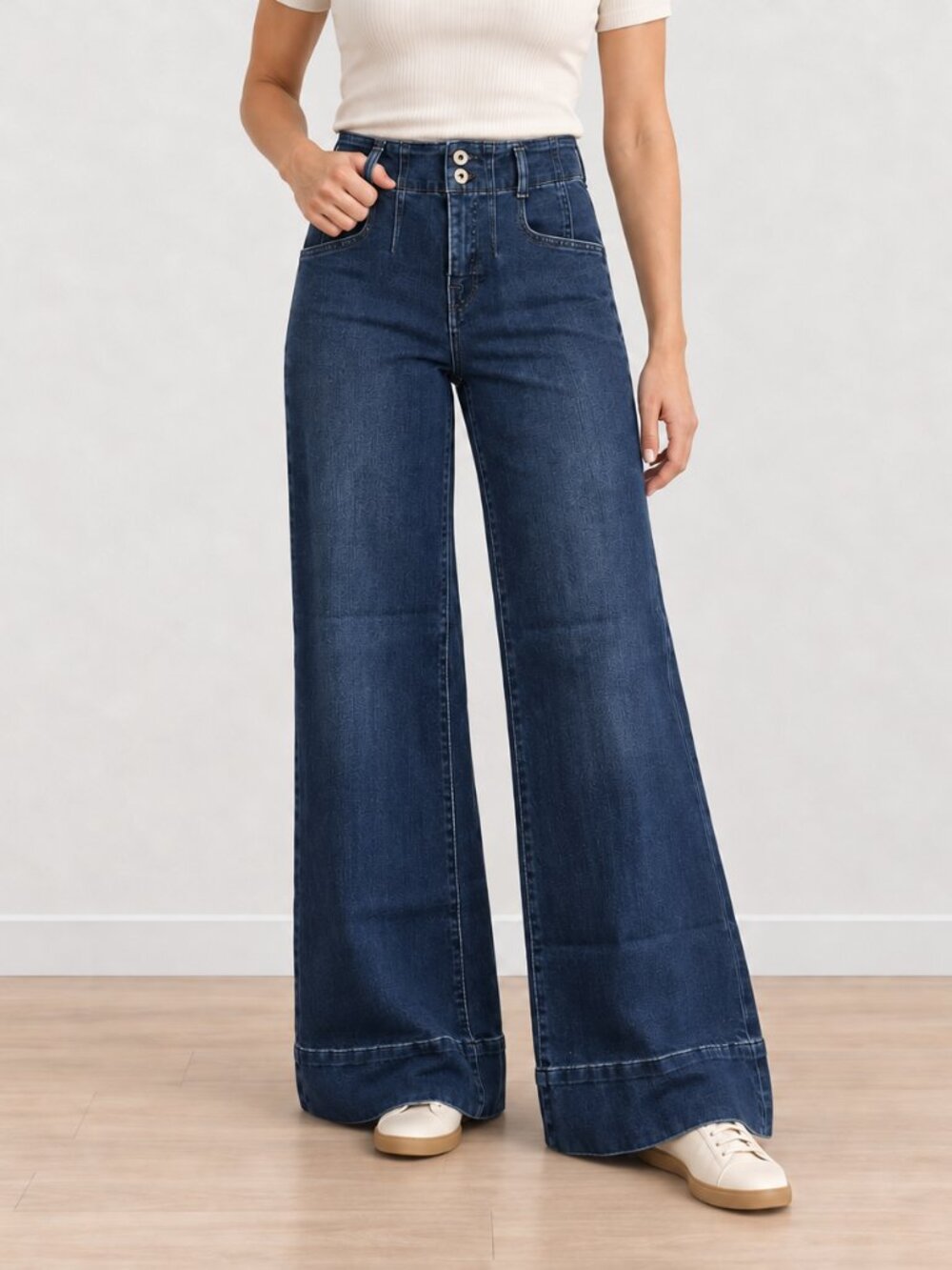 Maeve by Anthropologie High-Rise Wide-Leg Trouser Jeans, Indigo, Size 28